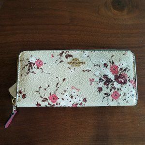 Coach Floral Wallet in Cream and Pink